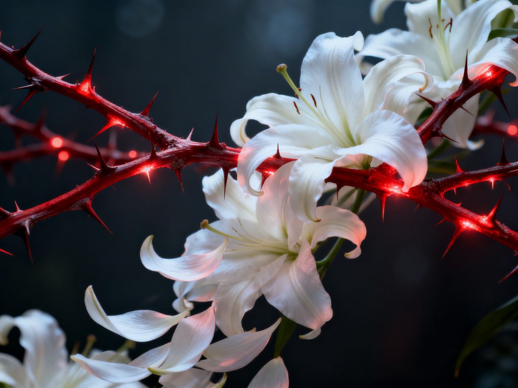 Metáfora visual sobre a superação da dor para alcançar o prazer e orgasmo feminino sem dor.