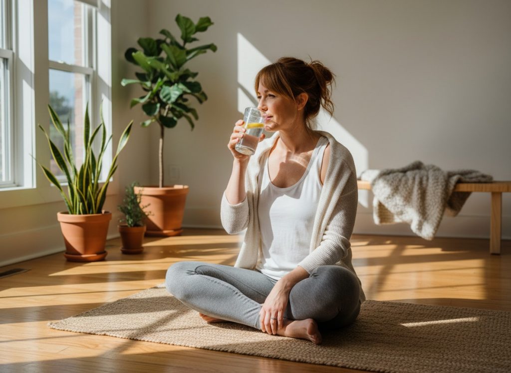 Hábitos saudáveis e hidratação como base para melhorar a lubrificação e a libido.