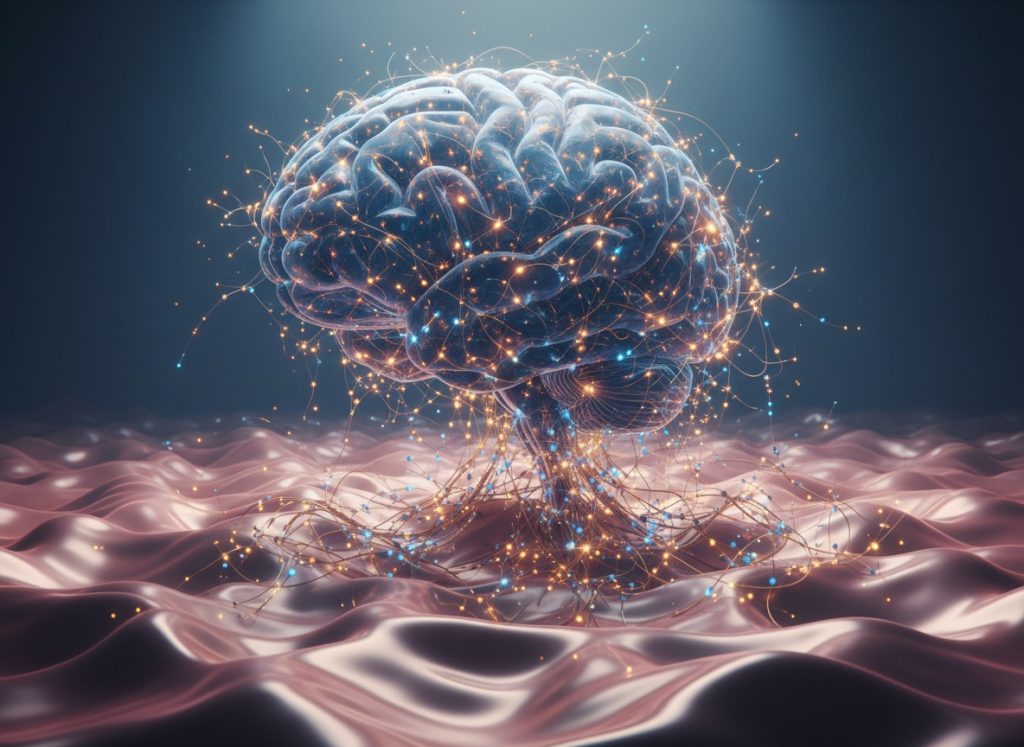 Representação da neuroplasticidade e como os exercícios sensoriais para o desejo ativam o cérebro.