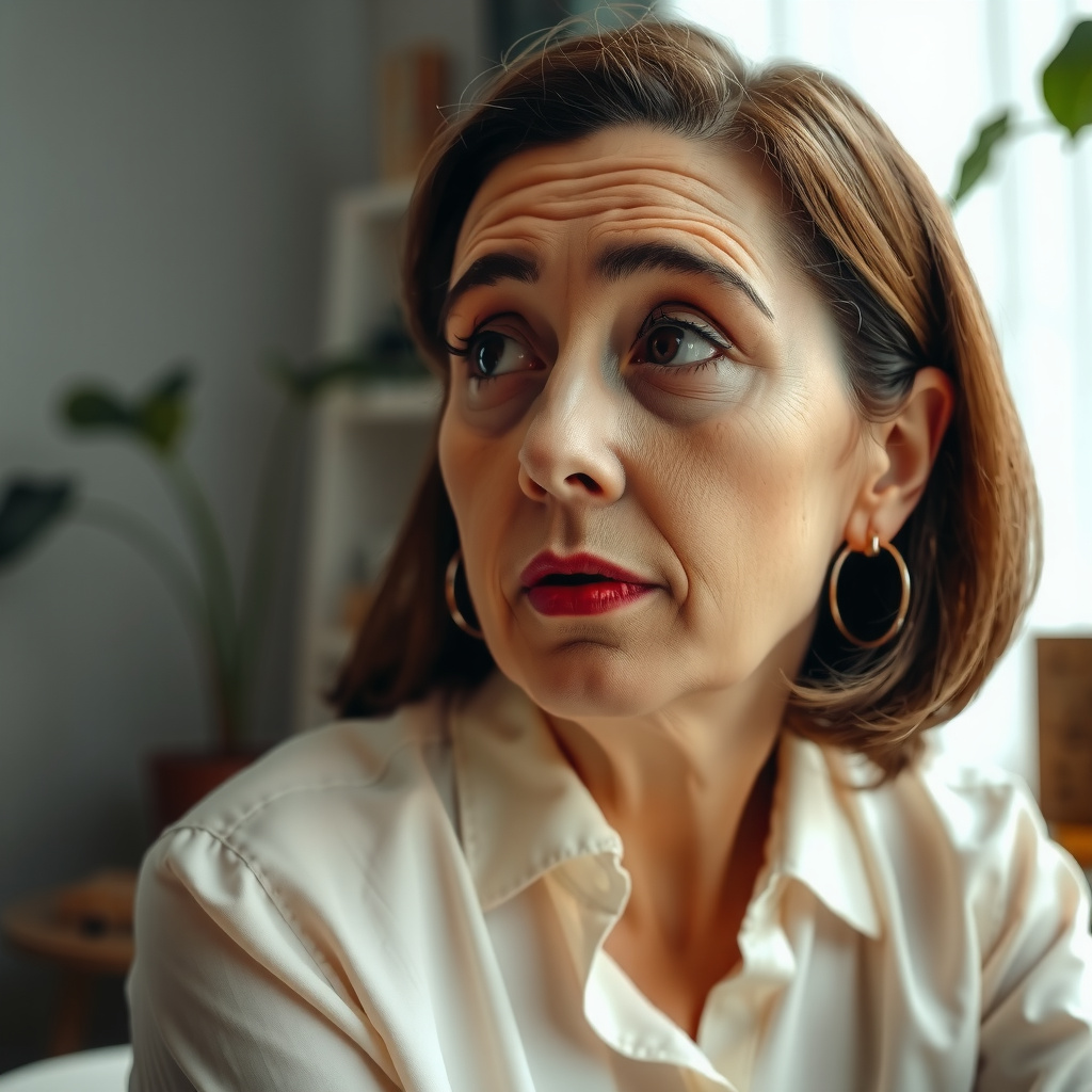 Mulher adulta em momento de introspecção, refletindo sobre os fatores emocionais e psicológicos que influenciam a libido feminina.